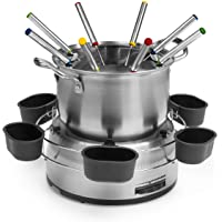 Princess 172680 Set Fondue familiar- Volumen 1.2 L- 800 W- Con cuencos para salsa- Acero Inoxidable